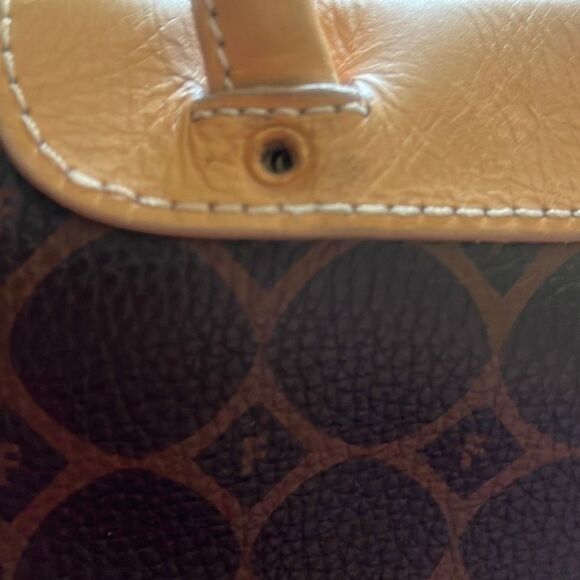 Vintage Fossil Brown Logo Bowling Bag Genuine Leather Purse 75082 NWT - Picture 10 of 10
